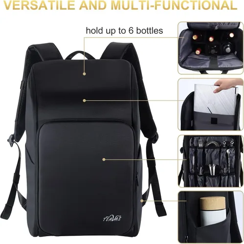 Vista 2 de TEAVAS Bolsa grande para camarero mochila portátil de 16 pulgadas mochila de viaje para laptop kit de barman portátil bolsa de viaje para barman
