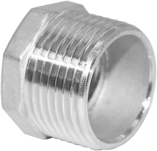 Vista 3 de Joywayus Reductor de buje de cabeza hexagonal de acero inoxidable, montaje de tubería 1 NPT macho × 1/2 NPT hembra (paquete de 2)