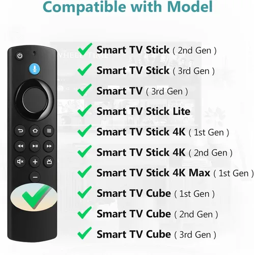 Vista 2 de Mando a distancia de repuesto para televisores inteligentes FireStick/Cube Negro