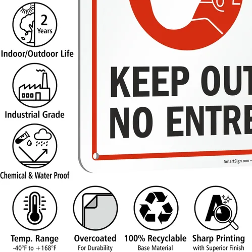 Vista 4 de SmartSign Cartel bilingüe "Danger - Pesticidas, Keep Out, Peligro - Pesticidas, No Entre", impresión digital, plástico HDPE de 55 mil, rojo, negro