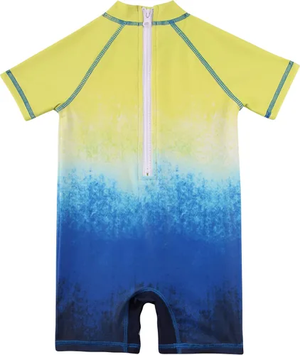 Vista 2 de Dilon ToddlerBaby Boy&Girl Swimsuit One Piece Zipper Bathing Suits Short Sleeve Rashguard Swimwear Sunsuit for 3M-5T
