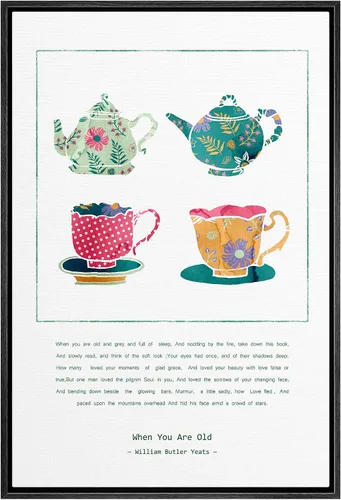 Vista 51 de SIGNWIN Lienzo enmarcado para pared, arte ornamental de neón fino, tazas de té, comida y bebida, ilustraciones culturales, arte moderno, elegante