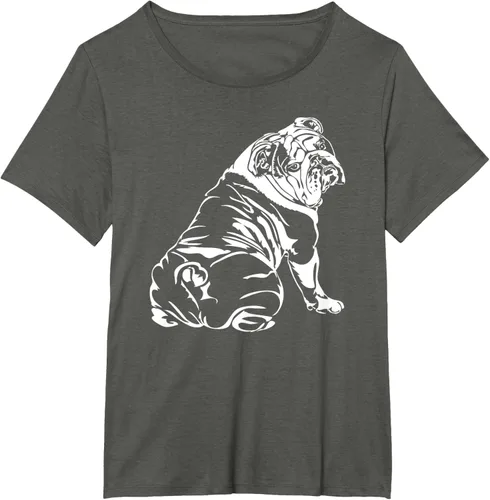 Vista 89 de Gracioso Bulldog Inglés playera perro Hund playera regalo, Azul (Heather blue)