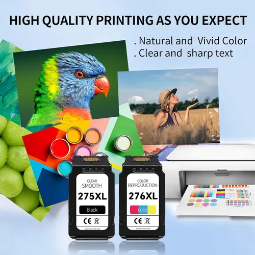 Vista 4 de Paquete combinado de cartuchos de tinta de repuesto 275XL 276XL para Canon 275 y 276, para cartuchos de tinta Pixma TR4720 TS3522 TS3520 TS3720