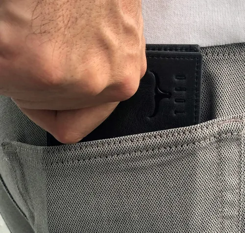 Vista 6 de TORO - Cartera de piel con bloqueo RFID para hombre, Antracita, Cartera Rfid