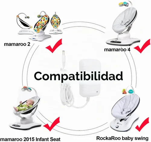 Vista 2 de Cable de alimentación de repuesto de 12 V 3 A para 4moms Mamaroo 2/4, RockaRoo Baby Swing adaptador de corriente alterna cargador de cable de 6.6