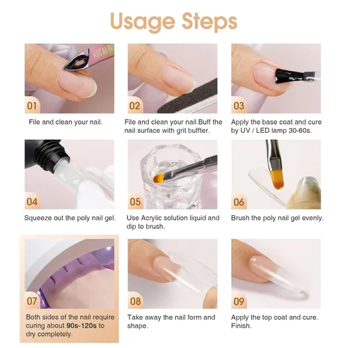Vista 9 de Rosalind Gel de extensión de poliéster acrílico transparente, paquete de 2 unidades de gel de uñas de 2.1 onzas líquidas, constructor de uñas