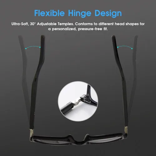 Vista 4 de Gafas inteligentes AI, gafas de audio Bluetooth, gafas UV fotocrómicas Negro-M09