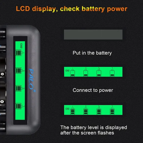 Vista 4 de Tenberly Cargador de batería universal AA AAA C D con 4 baterías recargables de tamaño C de 4000 mAh