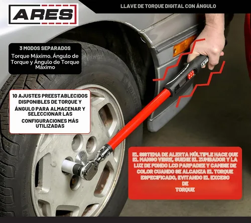 Vista 4 de ARES 43008 1/2-Inch Drive Flex Head Digital Torque Wrench Torque and Angle Readings