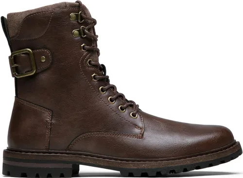 Vista 2 de Jousen Botas para hombres Vestido casual Retro con cordones Botas de motocicleta Marrón