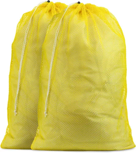 Vista 10 de Bolsa de lavandería de malla XL de Handy Laundry - Duradera, lavable a máquina con cierre de cordón seguro - Perfecta para dormitorios Negro