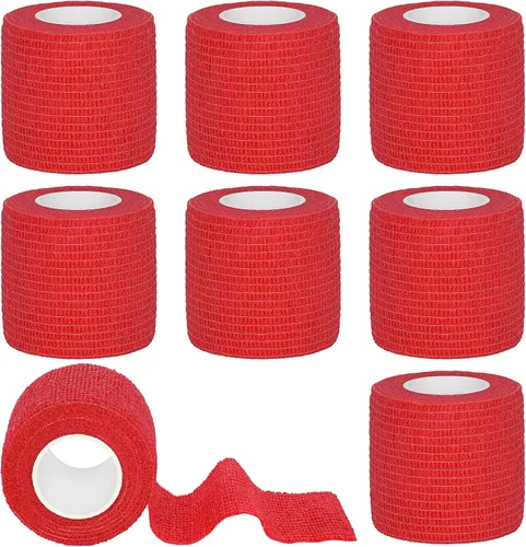 Vista 14 de Tindobewan Envoltura de vendaje autoadhesiva, 1 pulgada, 8 rollos, color negro Vendaje cohesivo transpirable Vet Tape Vendaje adhesivo elástico