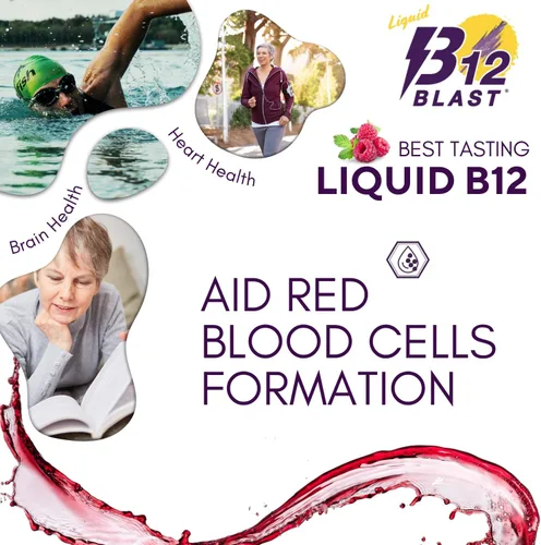 Vista 6 de Bricker Labs B12 Blast Metilcobalamina 1000mcg, vitaminas energéticas líquidas sublinguales de gran sabor - Vitaminas B12 veganas, energía sostenida