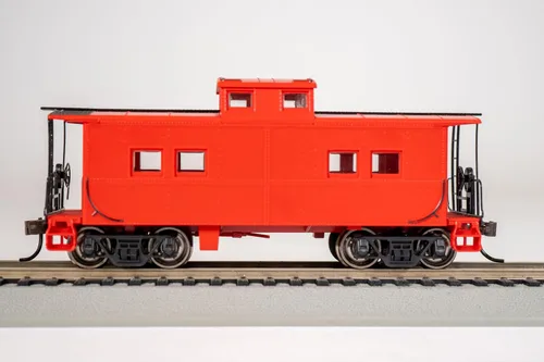 Vista 3 de Bachmann Trenes pintados, sin letras - Caboose Red Northeast Steel Caboose. Escala HO, plata