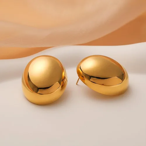 Vista 6 de Apsvo Aretes de aro gruesos de oroplata para mujer, aretes hipoalergénicos chapados en oro, joyería de moda