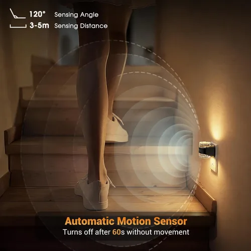 Vista 6 de JandCase Motion Sensor Night Light, Bubble Night Lights Plug into Wall