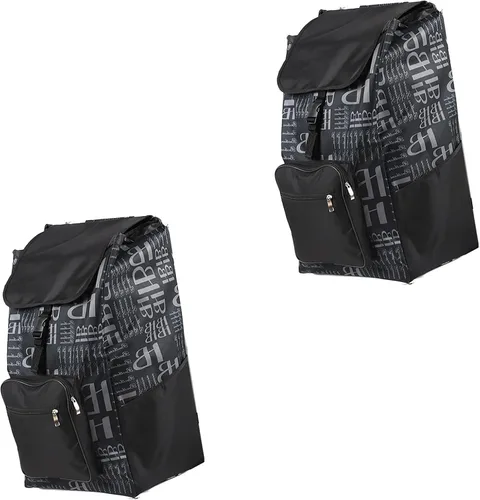 Vista 8 de THEGA Bolsa de repuesto para carrito de compras de gran capacidad, color negro, tela Oxford, impermeable, duradera, compacta, ligera, versátil