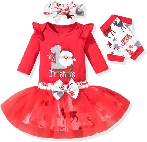 Vista 26 de Aalizzwell Traje de falda navideña para bebés recién nacidos american