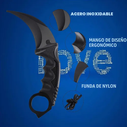 Vista 4 de TOPOINT - Paquete de 2 cuchillos Karambit sin filo de corte sin filo con funda para principiantes (negro y rojo)