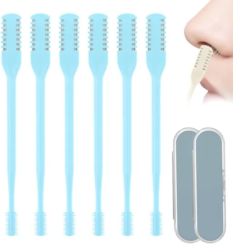 Vista 10 de Cortador nasal de pelo para mujeres y hombres, herramienta de depilación manual giratoria de 360°, cuchilla de vello nasal de doble cara