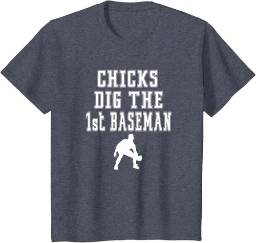 Vista 14 de Chicks Dig First Baseman - Camiseta de primera base Beisbol Player, Negro