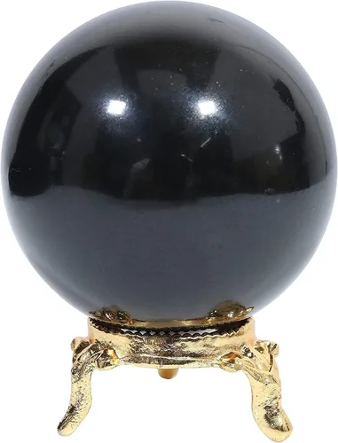 Vista 9 de ZAICUS Bola de esfera de piedra de sangre africana con soporte de metal, bola de piedras preciosas para brujería y bolas decorativas, escultura
