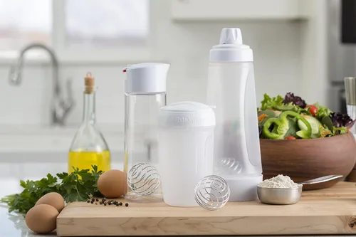 Vista 8 de Whiskware - Mezclador de masa de panqueques con batidor de alambre BlenderBall No Mess Dishwasher Safe Blenderball Mixes Ingredients As You