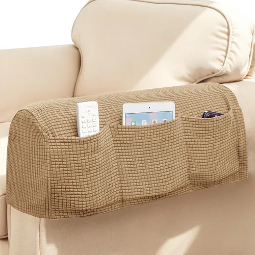 Vista 38 de SUBRTEX Juego de 2 fundas elásticas para brazos de sofá, fundas a cuadros para brazos de sofá, fundas antideslizantes para reposabrazos