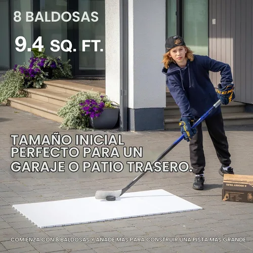 Vista 2 de Hockey Revolution My Puzzle Durable Flooring Tiles - Slick Interlocking Training Surface for Stickhandling, Shooting, Passing - Build Your Own