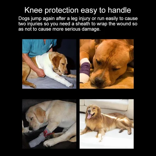 Vista 3 de Coderas para perro, cómoda funda elástica ajustable para patas de perro para dejar de lamer, manga protectora de recuperación para perro, soportes