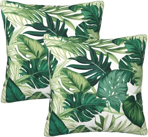 Vista 42 de Juego de 2 fundas de almohada cuadradas de Acción de Gracias, hojas de arce otoñales, fundas protectoras para sofá con cremallera oculta, 16 x 16