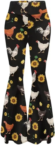 Vista 2 de Suobstales Leggings acampanados de cintura alta para mujer, pantalones de yoga ligeros, pantalones de yoga con corte de bota, tallas S-2XL