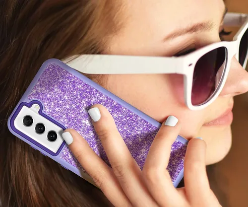 Vista 7 de Funda protectora completa para Galaxy S22 Plus 5G resistente híbrido 3 en 1, resistente a prueba de golpes, para mujeres y niñas, para Samsung