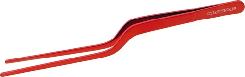 Vista 10 de CREATIVECHEF Pinzas multifunción curvadas de acero inoxidable de 8 pulgadas para cocina de precisión (curvadas, negras)