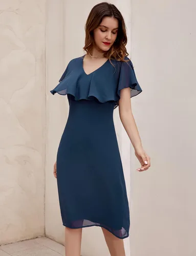 Vista 3 de GRACE KARIN Vestidos de cóctel de gasa con volantes para mujer para fiestas y bodas