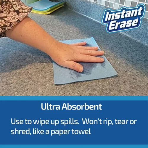 Vista 2 de Paños de cocina suecos reutilizables, paños de cocina ultra absorbentes para cocina, baño, lavar platos y más - Esponjas de celulosa - Paquete de 12
