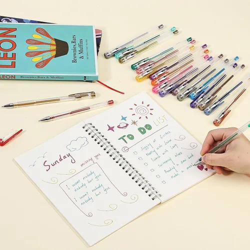 Vista 8 de Mr. Pen - Bolígrafos de gel metálicos, 25 colores metálicos únicos, bolígrafos de gel para libros de colorear para adultos Bolígrafos de gel