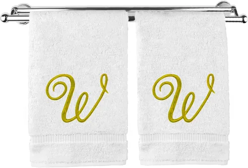 Vista 235 de Toalla de mano con monograma, regalo personalizado, 16 x 30 pulgadas, extra absorbente, 100% algodón turco, acabado de rizo suave, para baño, cocina