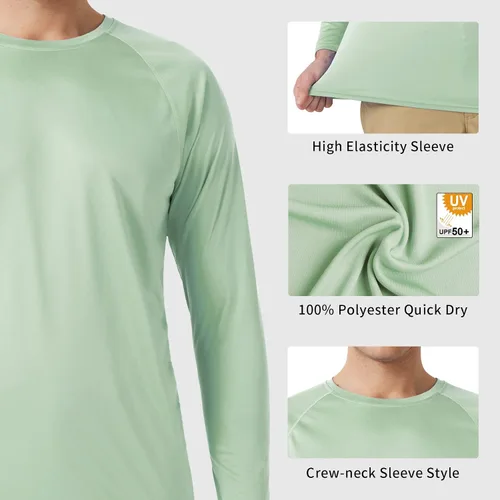 Vista 5 de SG Edge Men's Activewear Basic Outdoor Series Sun Protection Long Sleeve Quick Dry Shirt