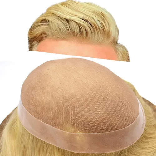 Vista 10 de Toupee - Sistema de cabello para hombre, monofilamento fino duradero, monofilamento europeo de repuesto para hombres, piezas de pelo