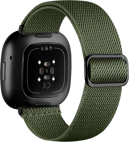Vista 11 de Maledan Banda de Repuesto para Correas Fitbit Sense Hombres Mujeres, Correa de Reloj Elástica de Nylon Transpirable Suave para Versa 3/Versa 4