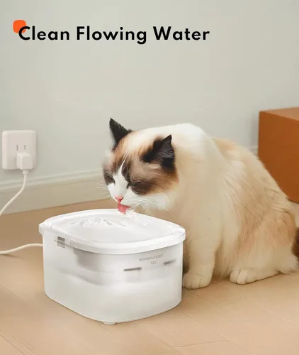 Vista 7 de Homerunpet Fuente de agua para mascotas Tritan – Apta para lavavajillas, ultra silenciosa, dispensador automático filtrado para gatos y perros, 2.5L