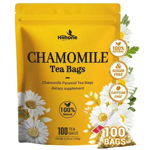 Vista 37 de Bolsitas de Té de Manzanilla, Té Herbal de Flores de Manzanilla - Sin Azúcar, Sin Cafeína, 50 Bolsitas Flores de manzanilla secas, aroma floral