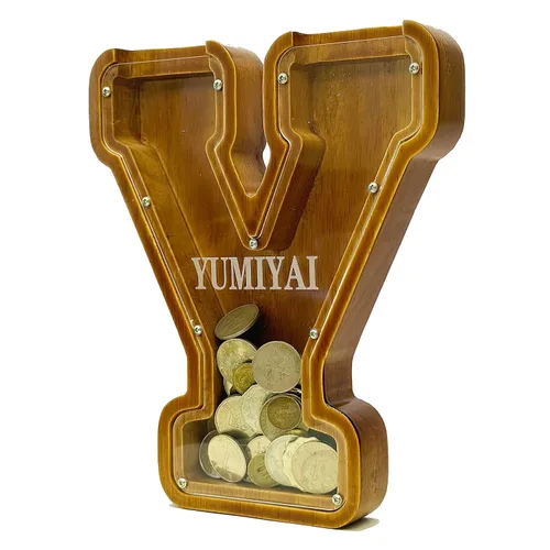Vista 50 de Alcancía personalizada grande de madera con letras, alcancía de monedas, alcancía personalizada con nombre, puede usarse como regalo de Navidad