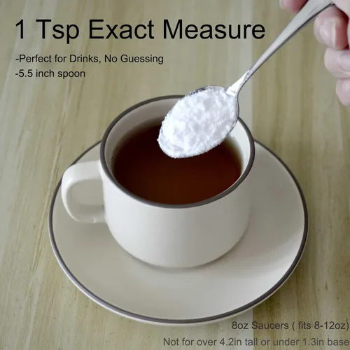 Vista 3 de DJ-WARE 6 cucharas de té pequeñas de 5.5 pulgadas, cucharaditas de mango corto para té dulce de 8 a 12 onzas y café con leche caliente, utensilios