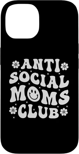 Vista 4 de iPhone 16 Anti Social Moms Club - Retro Funny Mom Life Mothers Day Mom Case