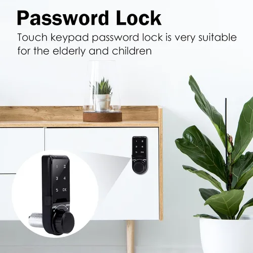 Vista 4 de Cerradura electrónica para gabinete, cerradura de seguridad de código, cerraduras de cajón, cerradura de teclado digital con contraseña táctil