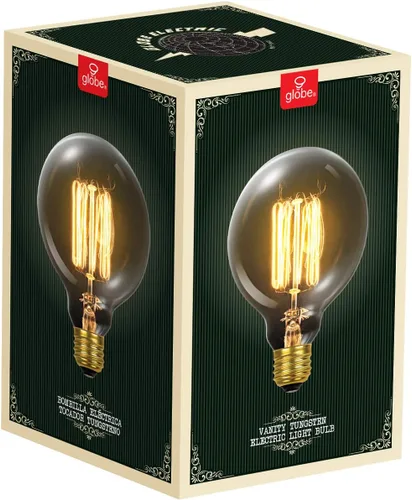 Vista 8 de Globe Electric Bombilla incandescente de filamento incandescente Edison G30 de 60 W, base estándar E26, 245 lúmenes