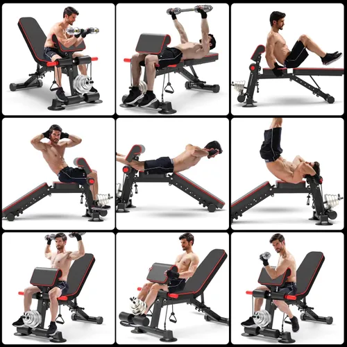 Vista 7 de K KiNGKANG Adjustable Weight Bench for Home Gym Full Body Strength Training